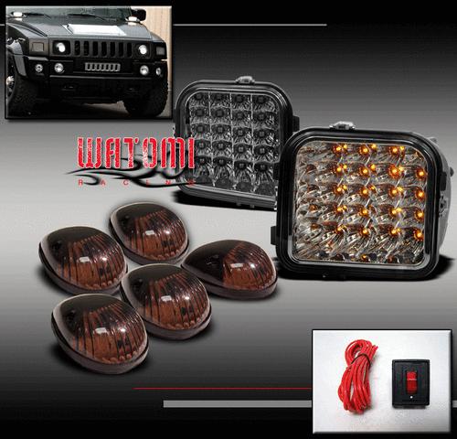 06-10 hummer h3 suv/09+ h3t led smoke corner signal+cab roof running lights lamp