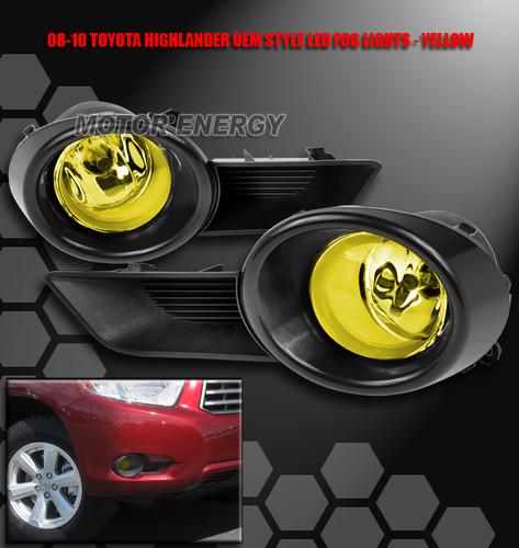 2008 2009 2010 toyota highlander bumper driving jdm yellow fog light+bulb+switch