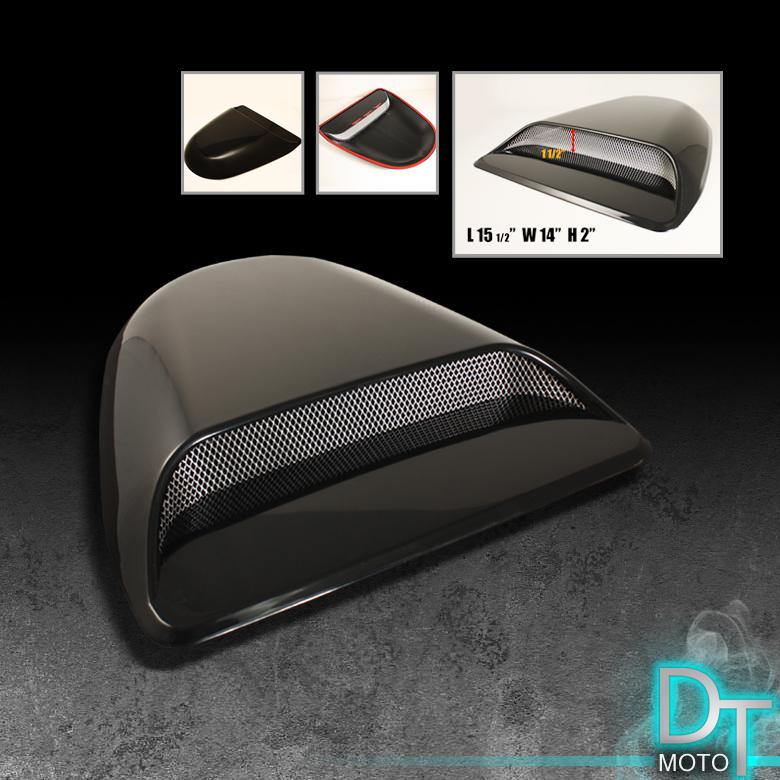 Jdm evolution style racing air flow vent turbo hood scoop black paintable