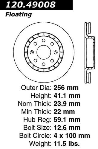 Centric 120.49008 front brake rotor/disc-premium rotor-preferred