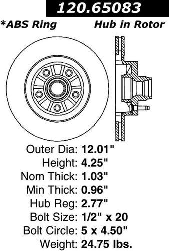 Centric 120.65083 front brake rotor/disc-premium rotor-preferred