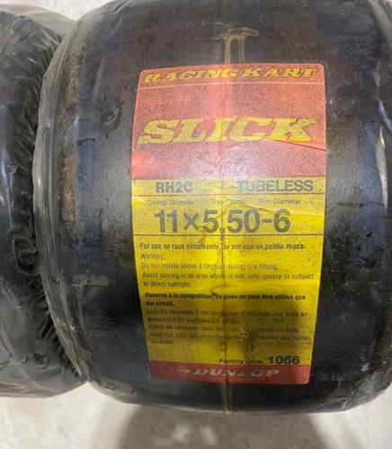 2 new old stock dunlop rh2c 11 x 5.50-6 tire wheel go kart racing cart drift