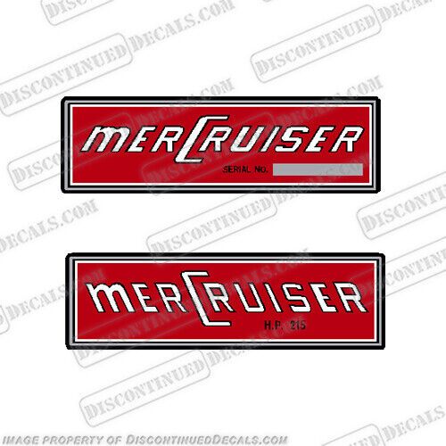 Fits mercruiser pre-alpha 215hp stern drive decals - model 215h, 215e