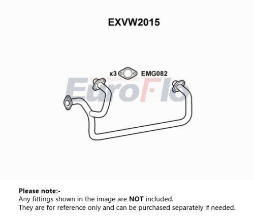 Exhaust pipe fits vw caravelle mk3 1.9 front 82 to 92 dg euroflo volkswagen new