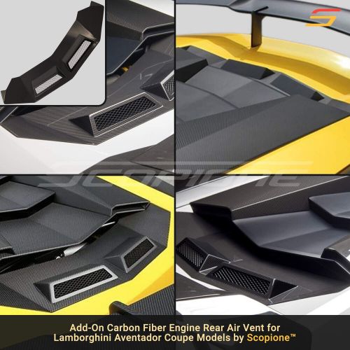 Scopione carbon fiber engine hood air intake vents for lamborghini aventador