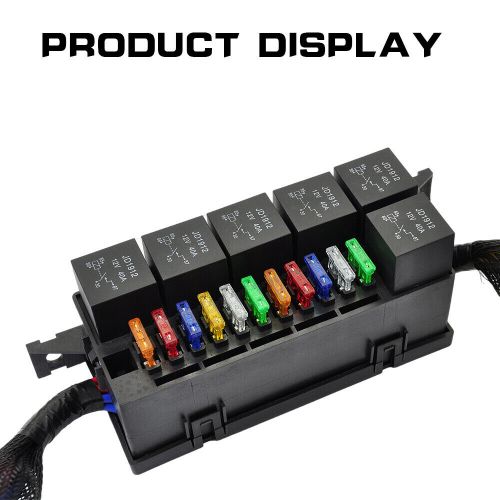 For car truck, 11pcs 12v fuse and relay box 6 ato atc fuse slots and relay slots