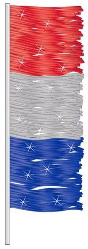 Auto dealer metallic antenna flags - 32&#034; sleeve, fringe strips/triangular flags