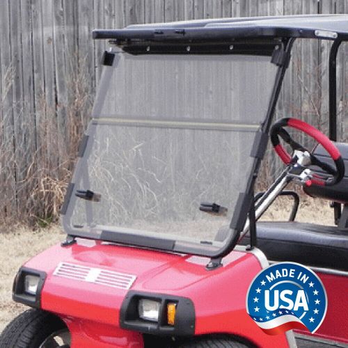 Club car ds (82-00.5) clear impact modified fold down golf cart windshield