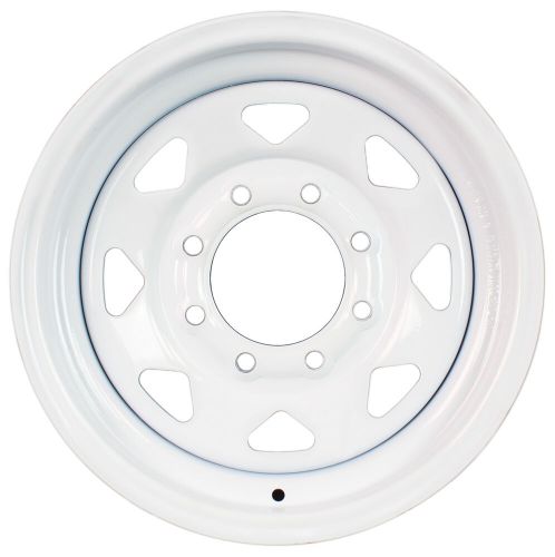 Two heavy duty equipment trailer rims wheels 16 in. 16x6 8h white spoke design