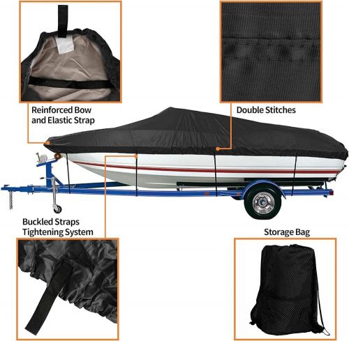 Icover trailerable boat cover，150d waterproof heavy duty marine grade canvas