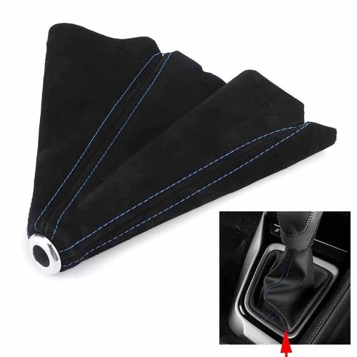 Anti-corrosion black pu gear stick gaiter suede blue gear lever gaiter