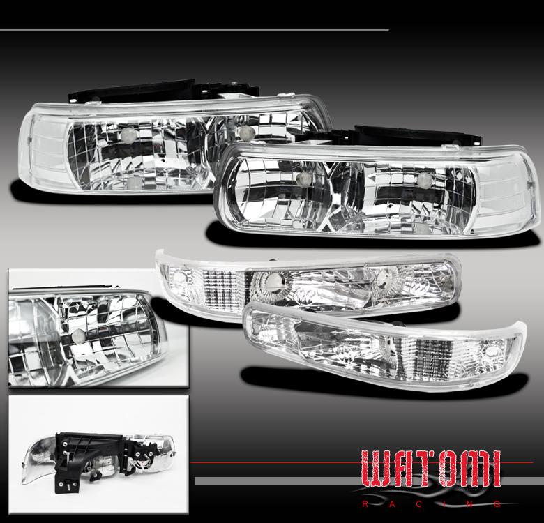 99-02 chevy silverado pickup diamond head lights+bumper