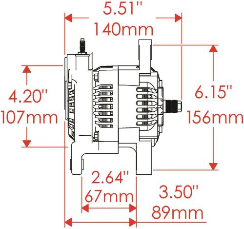 Powermaster 8122 denso-style 102mm race alternator