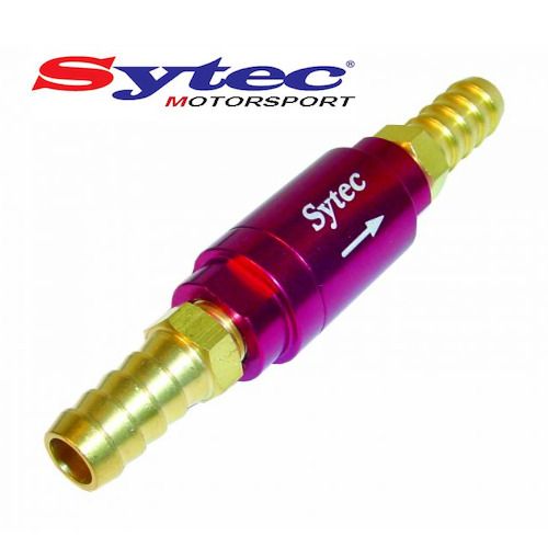 Sytec one way fuel non return check valve + 8mm unions - red