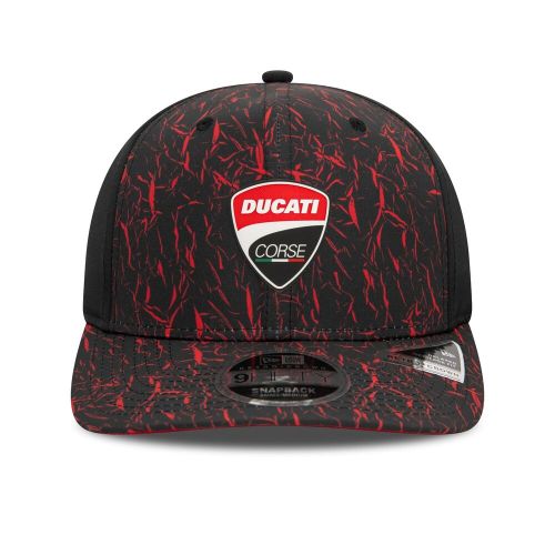 Ducati crinkle all over print 9fifty cap pre curve cap adults - black/scarlet