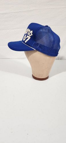 Vtg 1967 chevrolet camaro blue hat with embroided logo - usa snapback