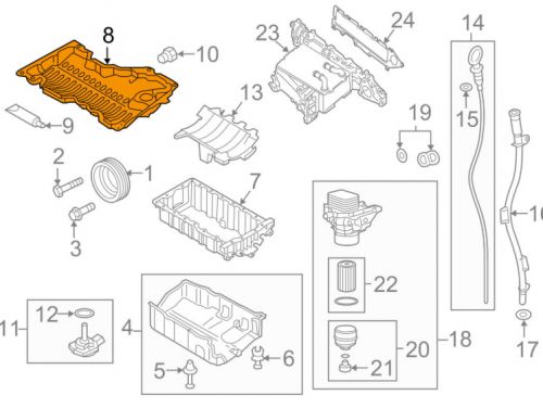 New audi a3 8v engine oil pan lower part 04l103602a oem