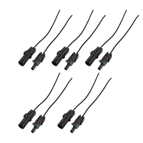 10x ols 1-wire weather pack assembled connector kit w/ 6&#034; 16 awg wire for delphi