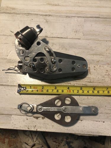 Harken single block with cam cleat and schaefer pulley  sail boat pulley rigging