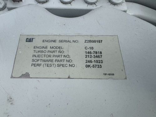 New caterpillar c10 marine diesel engine, ar # 246-0664, 325hp