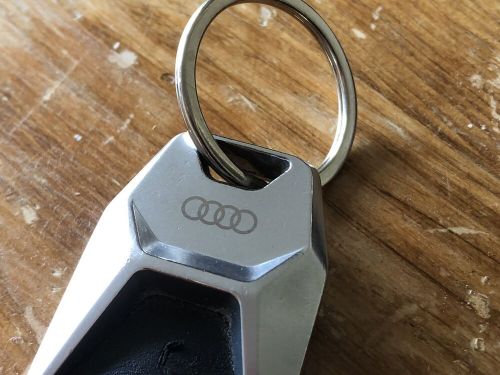 Audi suv car q4 e-tron metal and leather keyfob keyring keychain