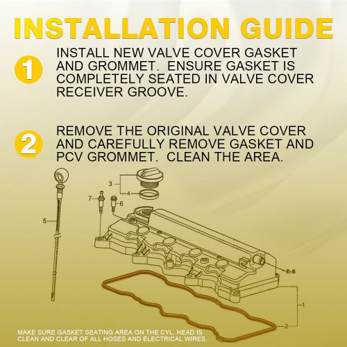 Valve cover gaskets seals fit civic honda hr-v for acura ilx 2.0l 45458 rubber