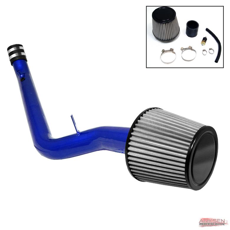 99-00 honda civic ex/si jdm blue cold air intake induction + filter system set