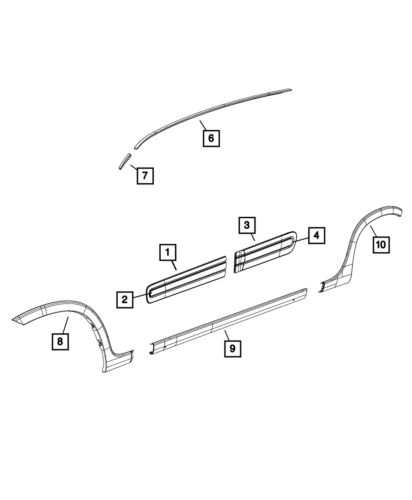 Genuine mopar front door belt molding right 6qh24sz0aa