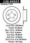 Centric parts 120.50023 rear premium rotor