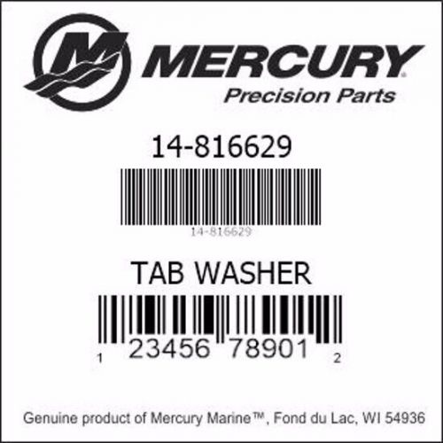 Mercury 14-816629 31210 mariner force outboard prop tab washer genuine oem