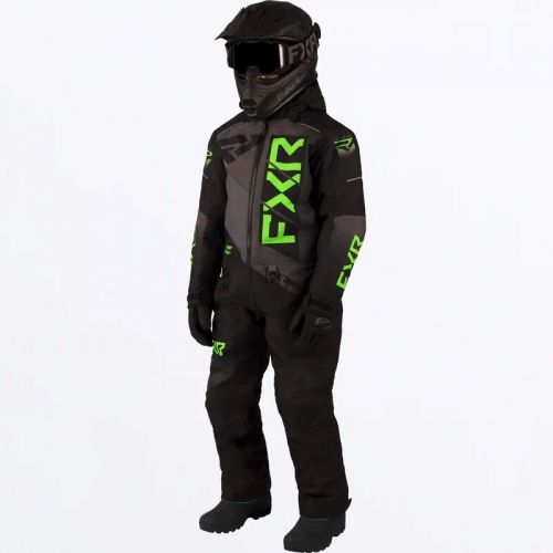 Fxr racing helium youth monosuits 10 black/lime