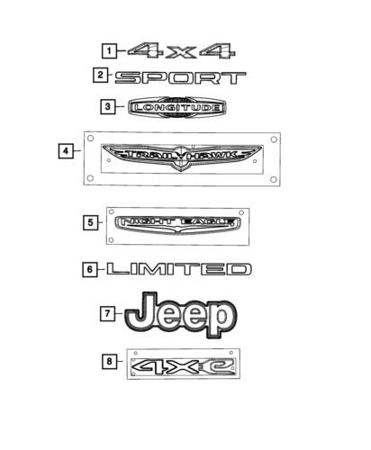 Genuine mopar nameplate 68588548aa