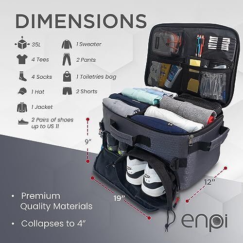 Premium travel bag &amp; golf accessory organiser - car storage for golf