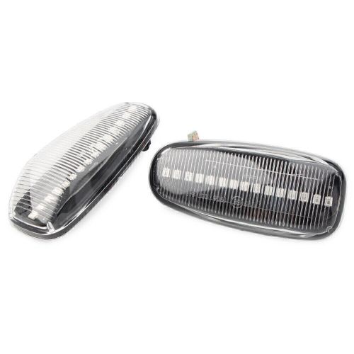 Led dynamic side marker turn signal light clear for mercedes benz c e clk class