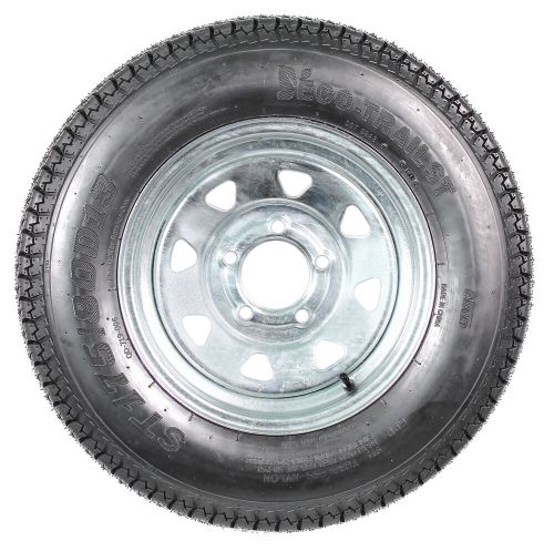 2-pk trailer tire on rim st175/80d13 175/80 13 lrc 5 lug galvanized spoke wheel