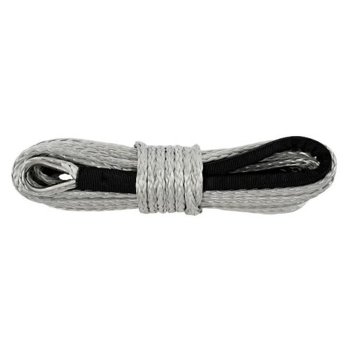 1/4&#034;x50&#039; 10000lbs synthetic winch rope gray recovery cable 4wd atv w/ guard