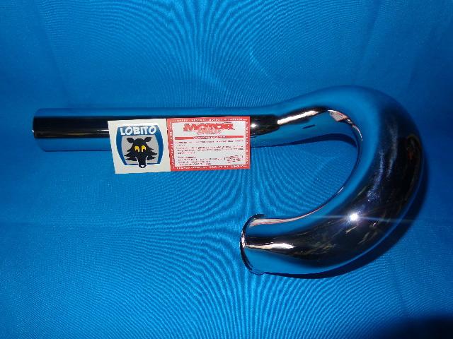 Exhaust elbow bultaco lobito 75,125,175, mk 6, mk7 ymk 8, new, chrome.