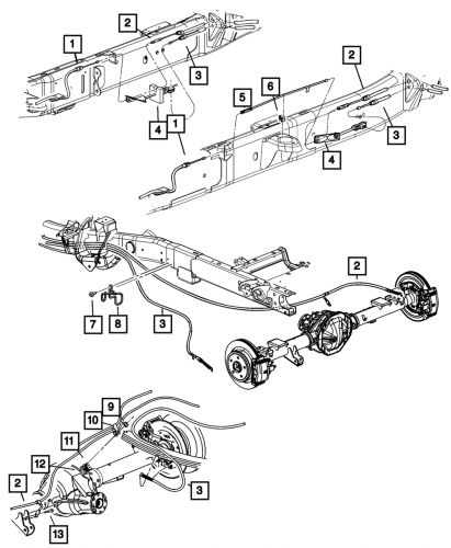 Genuine mopar parking brake extension cable 55398792ab