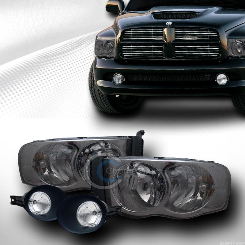 Smoke head lights parking signal+front bumper fog ch dy 02 03-05 dodge ram truck