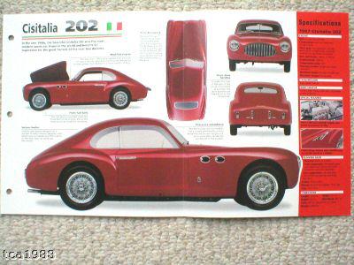 1947 cisitalia 202 imp brochure