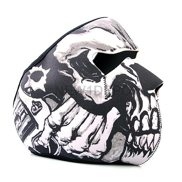 New neoprene motorcycle biker ski sport skull gun style warmer neck mask adult