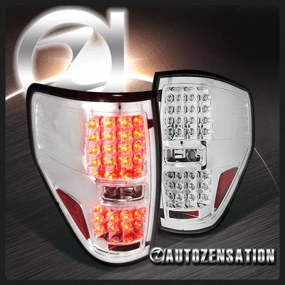 09-13 ford f150 pickup euro chrome clear led rear tail brake lights