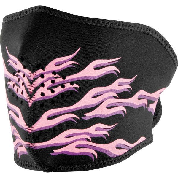 Pink flames zan headgear pink flames neoprene half face mask