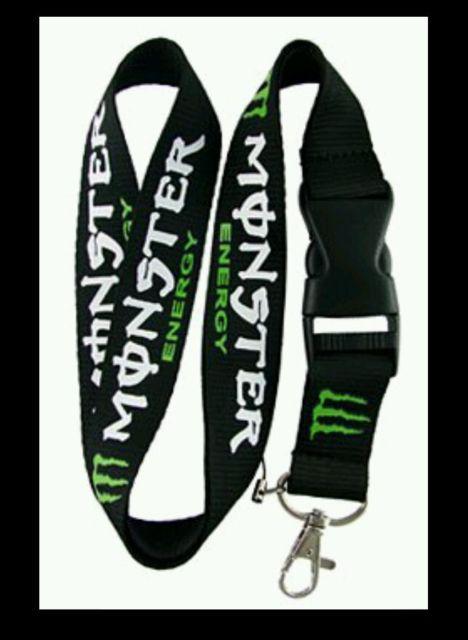 Monster energy drink collectible lanyard key chain id holder m 