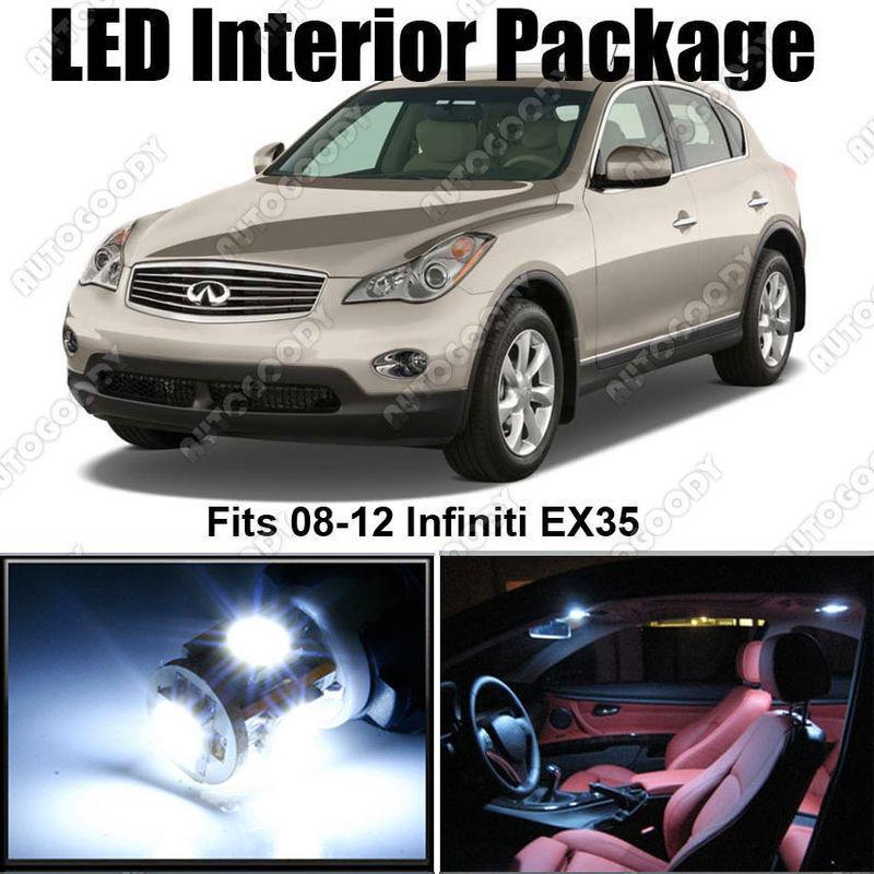 8 x white led lights interior package for infiniti ex35