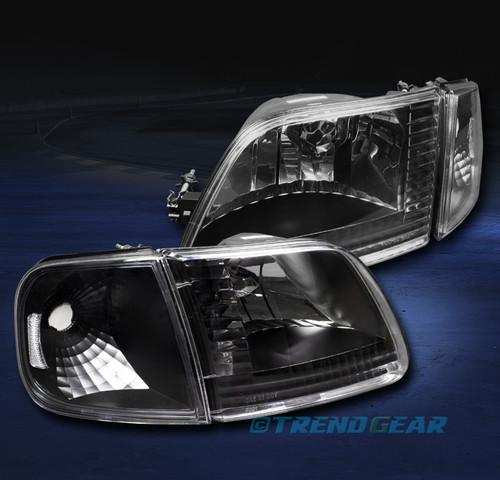 97-03 ford f-150/97-02 expedition crystal head lights lamp w/corner signal black