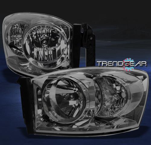 06 07 08 dodge ram 1500 2500 3500 pickup truck crystal headlights lamp smoke set