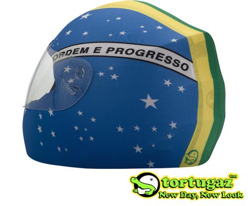 Brasil flag new motorcycle full face flag helmet cover style by tortugaz