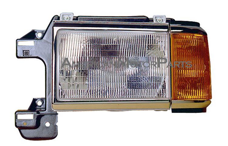 Eagleeye pair headlight w/ chrome & black trim corner lamp ford f-series