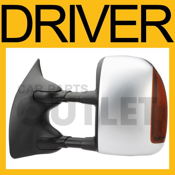 03-07 ford f250 super duty tow mirror power heat amber signal cover dbl glass lh